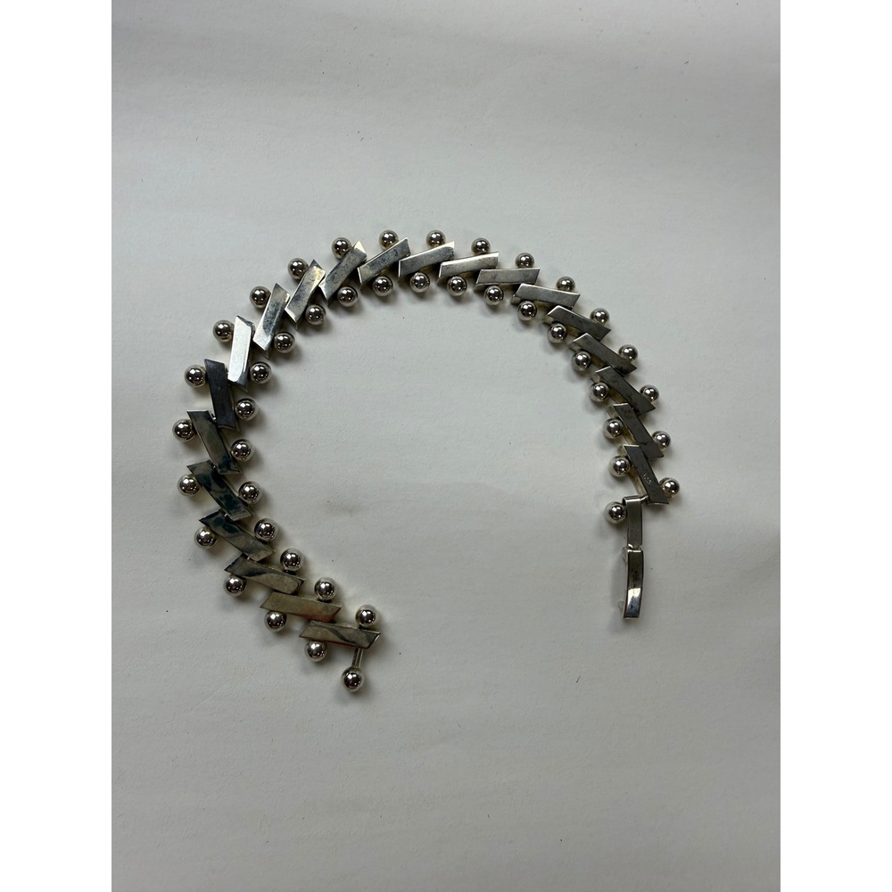 Vintage Unisex Midcentury Bracelet Sterling Silver Solid Bracelet 7.5"